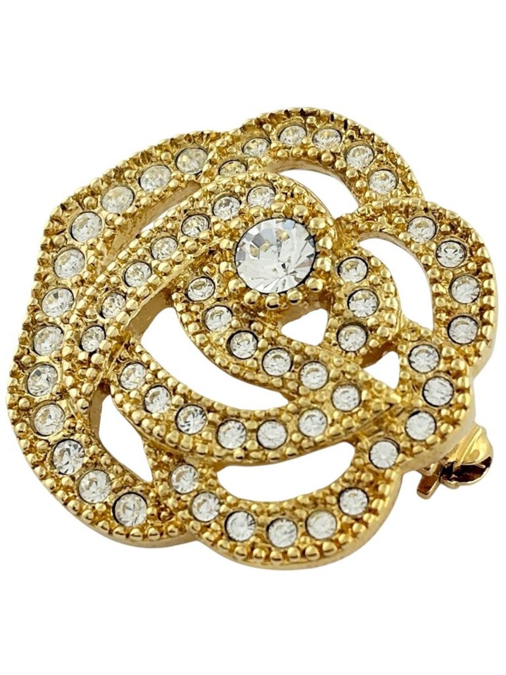 Dior Brooch Rhinestone Gold